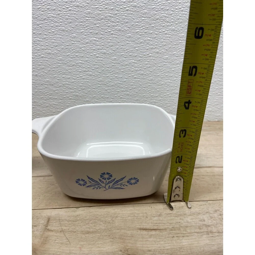 Vtg Set Of 2 Corning Ware White/Blue Casseroles 1 3/4 Cup & 2 3/4 Cup No Lids